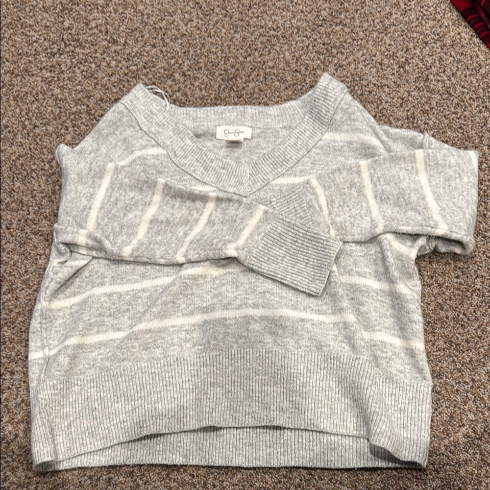 Gray Striped Sweater